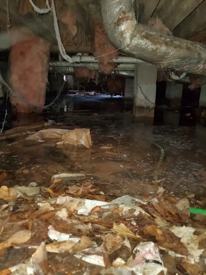 Crawl space flood assessment for Commercial Water Damage Restoration in Sugar Hill